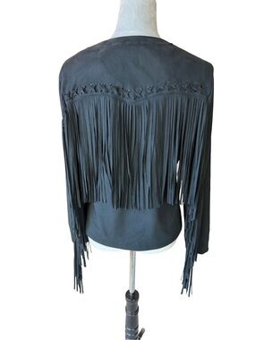 Idyllwind Women S Black Faux Suede Fringe Jacket Western Festival Gorpcore Boho